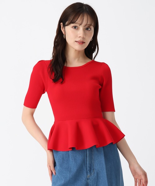 31 Sons de mode（トランテアン　ソン　ドゥ　モード）の「2025秋冬新作 2WAYペプラムリボンニット（ニット/セーター・レディース・ホワイト/ブラック/レッド・ﾌﾘ-）」の16枚目の写真