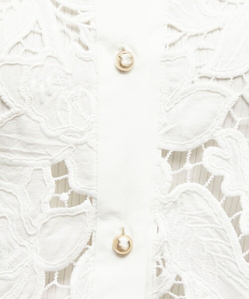 NOLLEY’S Sophi（ノーリーズソフィ）の「レース×ポプリンシャツ（シャツ/ブラウス・レディース・ブラック/ホワイト・38）」の11枚目の写真