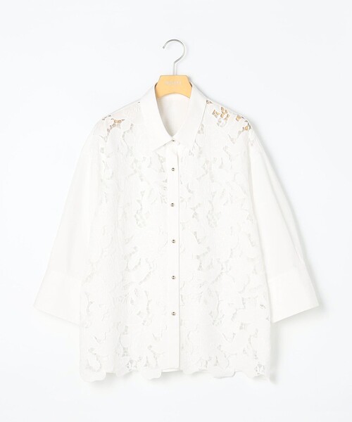 NOLLEY’S Sophi（ノーリーズソフィ）の「レース×ポプリンシャツ（シャツ/ブラウス・レディース・ブラック/ホワイト・38）」の20枚目の写真