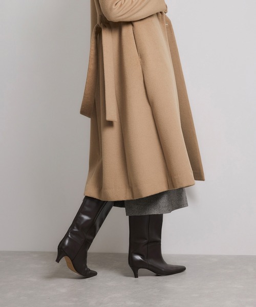 ROPE'(ロペ)の「プレミアムカシミヤ ショールカラーコート【25AW】(ステンカラーコート・レディース・キャメル/ブラック・36/38)」の9枚目の写真