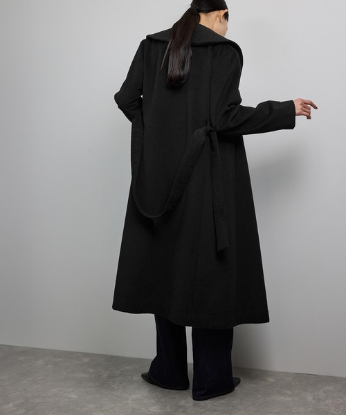 美品✨ロペ　4.6万　ショールカラー　リバーコート　ネイビー　36 ふっくら感 美品✨ロペ 4.6万 ショールカラー リバーコート ネイビー 36