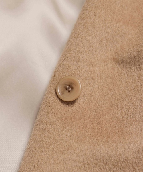 ROPE'(ロペ)の「プレミアムカシミヤ ショールカラーコート【25AW】(ステンカラーコート・レディース・キャメル/ブラック・36/38)」の14枚目の写真