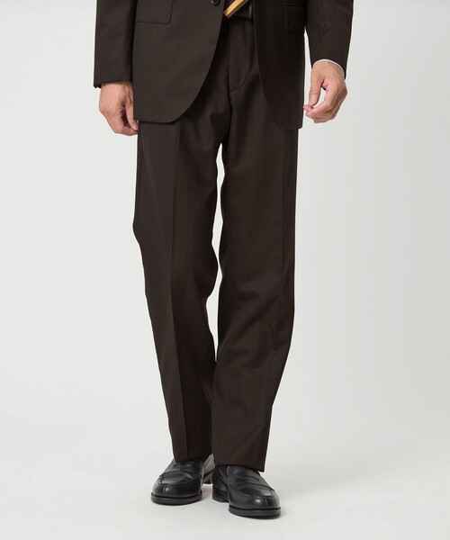 green label relaxing(グリーンレーベルリラクシング)の「GUABELLO ヘリンボーン HX 1プリーツ スーツパンツ(スーツパンツ・メンズ・ダークグリーン/ダークブラウン・76/84/72/80/88/92)」の2枚目の写真