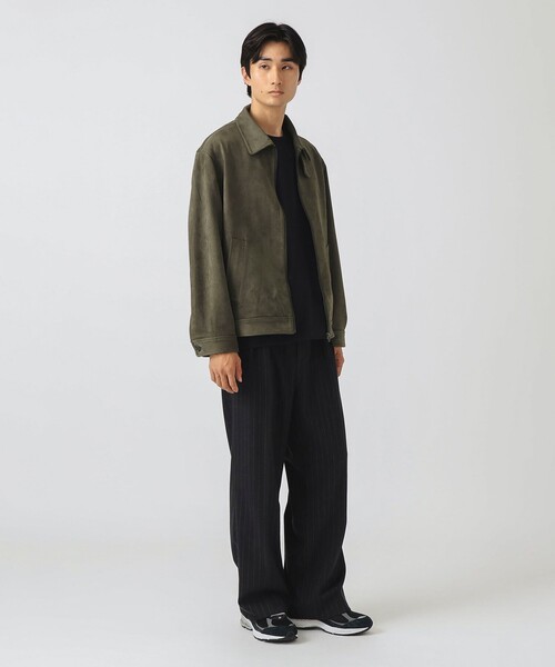 BEAMS HEART(ビームスハート)の「【完売間近】フェイクスエード ジップ ブルゾン/Faux Suede Zip-Up Blouson(ブルゾン・メンズ・ブラック/オリーブ・S/M/L)」の8枚目の写真