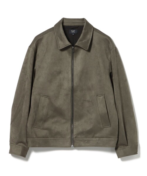 完売間近】フェイクスエード ジップ ブルゾン/Faux Suede Zip-Up