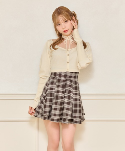 apres jour(アプレジュール)の「【紐取り外し可能】パフスリーブショートニット(ニット/セーター・レディース・ボルドー/ブラック/アイボリー・フリー/X-LARGE)」の9枚目の写真