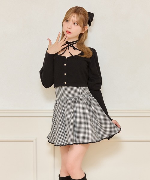 apres jour(アプレジュール)の「【紐取り外し可能】パフスリーブショートニット(ニット/セーター・レディース・ボルドー/ブラック/アイボリー・フリー/X-LARGE)」の16枚目の写真