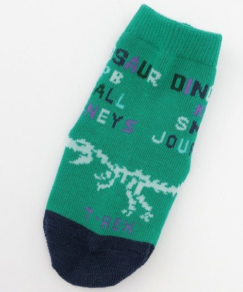 KP DECO（ケーピーデコ）の「恐竜・ライン 2Pソックス（ソックス/靴下・キッズ・ブルー/グリーン・14cm/16cm/18cm/20cm/22cm/11cm）」の4枚目の写真
