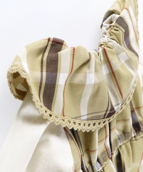 BRANSHES（ブランシェス）の「【おそろい】チェックワンピース＆ボトムスセット（その他ベビーウェア・キッズ・ベージュ/ネイビー・70/80）」の9枚目の写真