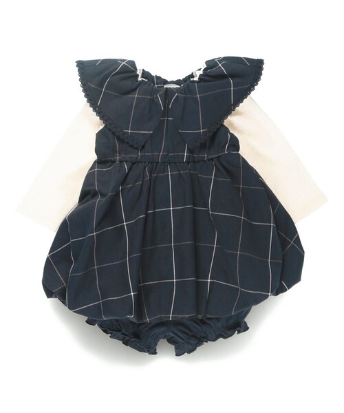 BRANSHES（ブランシェス）の「【おそろい】チェックワンピース＆ボトムスセット（その他ベビーウェア・キッズ・ベージュ/ネイビー・70/80）」の15枚目の写真