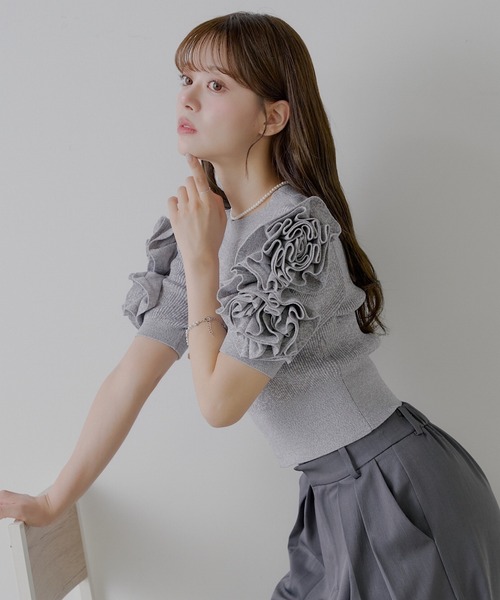 [18000]プチフルール1〜3 コンプセット SALON by Chico】フラワーフリルパフニット（ニット/セーター