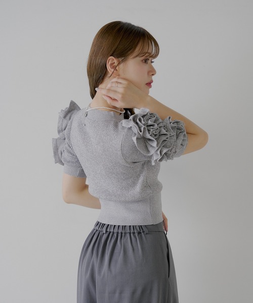 セール】【SALON by Chico】フラワーフリルパフニット（ニット