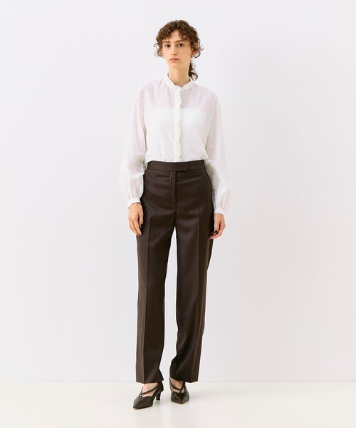 TOMORROWLAND collection(トゥモローランドコレクション)の「コットンシルクローン ロングスリーブブラウス(シャツ/ブラウス・レディース・ホワイト/ネイビー・36)」の3枚目の写真