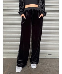 脇レースベロアストレートパンツ