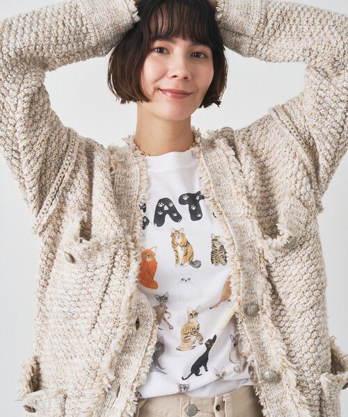 ミックスヤーンニットツイードジャケット（その他アウター）｜Whim