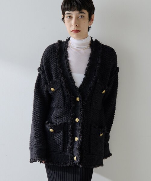 ミックスヤーンニットツイードジャケット（その他アウター）｜Whim