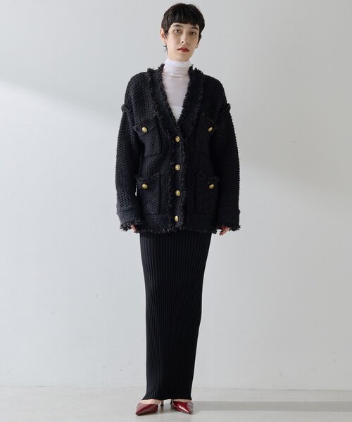 ミックスヤーンニットツイードジャケット（その他アウター）｜Whim