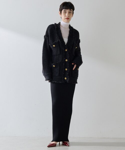 ミックスヤーンニットツイードジャケット（その他アウター）｜Whim