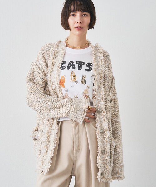 ミックスヤーンニットツイードジャケット（その他アウター）｜Whim