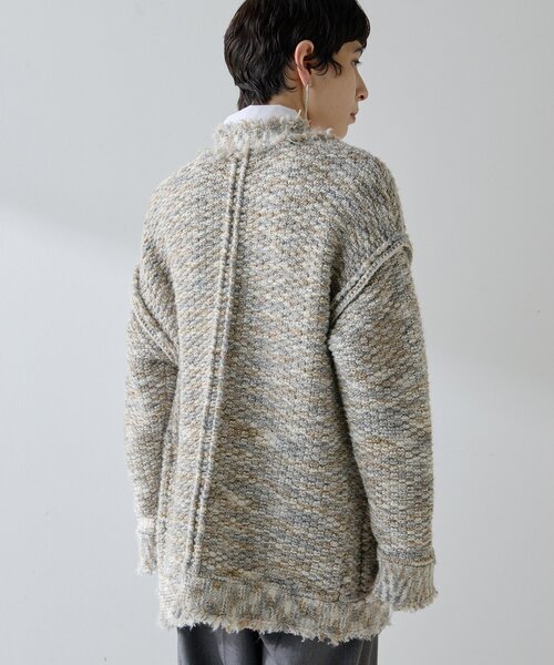 Whim Gazette（ウィムガゼット）の「ミックスヤーンニットツイードジャケット（その他アウター・レディース・モスグリーン/ブラック/ベージュ・FREE）」の7枚目の写真