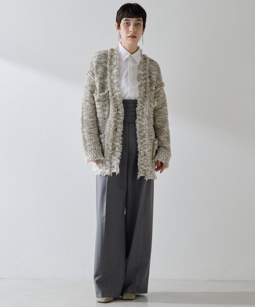 ミックスヤーンニットツイードジャケット（その他アウター）｜Whim