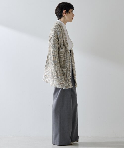 Whim Gazette（ウィムガゼット）の「ミックスヤーンニットツイードジャケット（その他アウター・レディース・モスグリーン/ブラック/ベージュ・FREE）」の9枚目の写真