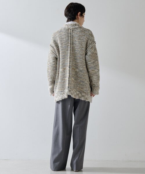 Whim Gazette（ウィムガゼット）の「ミックスヤーンニットツイードジャケット（その他アウター・レディース・モスグリーン/ブラック/ベージュ・FREE）」の8枚目の写真