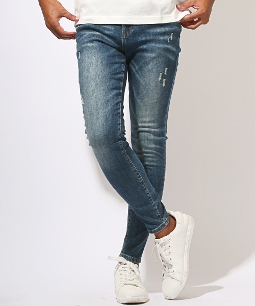 LUXSTYLE(ラグスタイル)の「キャロットスキニーデニムパンツ(デニムパンツ・メンズ・ブラック/インディゴブルー・M/L/XL)」の2枚目の写真