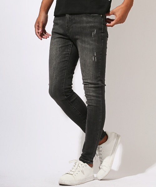 LUXSTYLE(ラグスタイル)の「キャロットスキニーデニムパンツ(デニムパンツ・メンズ・ブラック/インディゴブルー・M/L/XL)」の1枚目の写真