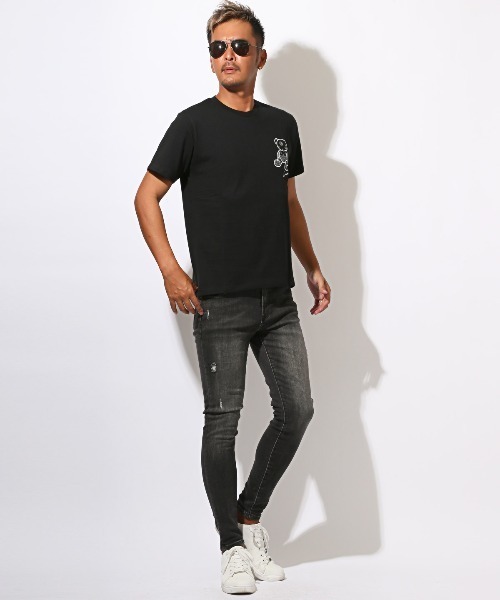 LUXSTYLE(ラグスタイル)の「キャロットスキニーデニムパンツ(デニムパンツ・メンズ・ブラック/インディゴブルー・M/L/XL)」の6枚目の写真