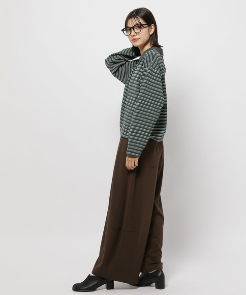 niko and...（ニコアンド）の「ニット襟ボーダーラガー（ニット/セーター・レディース・ブラウン/チャコール/ネイビー・MEDIUM/LARGE）」の5枚目の写真
