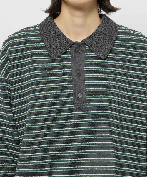 niko and...（ニコアンド）の「ニット襟ボーダーラガー（ニット/セーター・レディース・ブラウン/チャコール/ネイビー・MEDIUM/LARGE）」の15枚目の写真