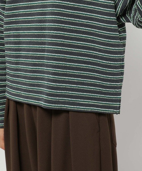 niko and...（ニコアンド）の「ニット襟ボーダーラガー（ニット/セーター・レディース・ブラウン/チャコール/ネイビー・MEDIUM/LARGE）」の19枚目の写真