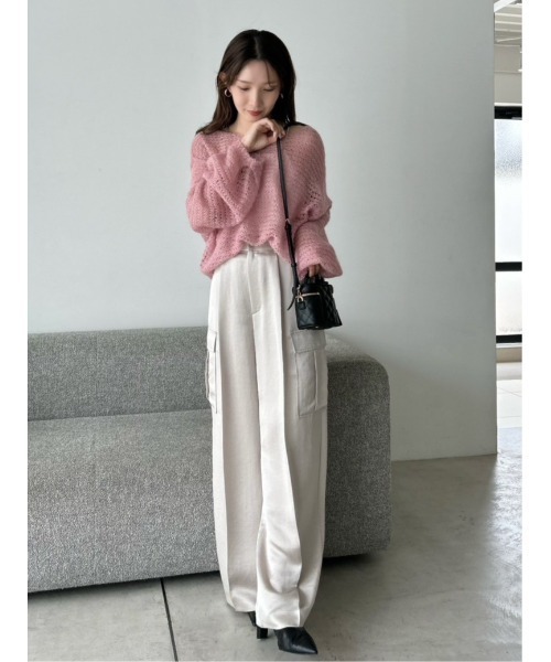 FRAY I.D（フレイアイディー）の「サテンカーゴパンツ（その他パンツ・レディース・ライトベージュ/ブラック/ブラウン・1/0）」の11枚目の写真