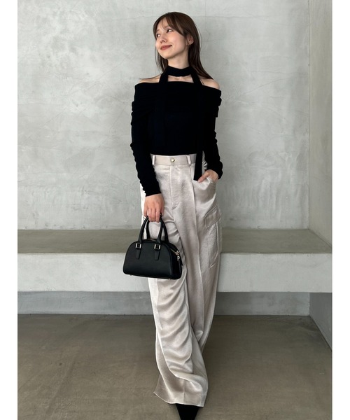 FRAY I.D（フレイアイディー）の「サテンカーゴパンツ（その他パンツ・レディース・ライトベージュ/ブラック/ブラウン・1/0）」の13枚目の写真