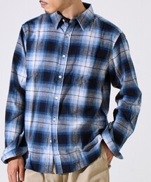 GLOSTER | ＜つぶし衿＞U.S.COTTON混 レギュラーカラーチェックネルシャツ(シャツ/ブラウス)