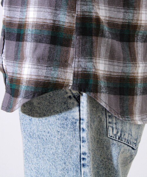 GLOSTER（グロスター）の「＜つぶし衿＞U.S.COTTON混 レギュラーカラーチェックネルシャツ（シャツ/ブラウス・メンズ・ブルー/カーキ/レッド/ブラック・M/L/XL）」の16枚目の写真