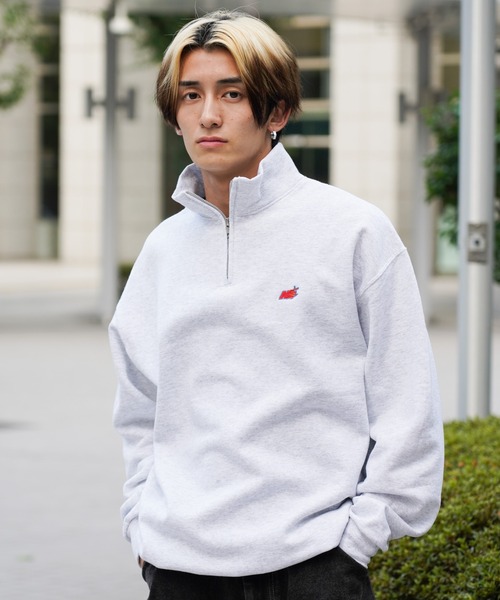 JERZEES（ジャージーズ）の「JERZEES / ジャージーズ "N" QUARTER-ZIP SWEAT ワンポイント 刺しゅう ハーフジップスウェット（スウェット・メンズ・ネイビー/ブラック/ライトグレー・X-LARGE/LARGE/MEDIUM）」の2枚目の写真