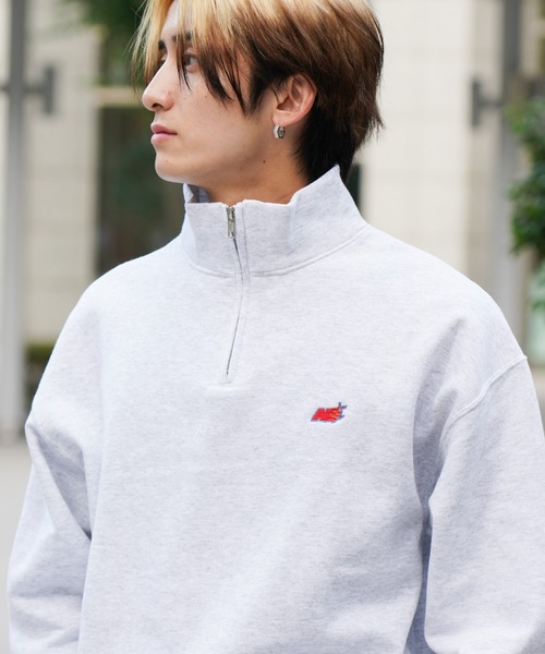 JERZEES（ジャージーズ）の「JERZEES / ジャージーズ "N" QUARTER-ZIP SWEAT ワンポイント 刺しゅう ハーフジップスウェット（スウェット・メンズ・ネイビー/ブラック/ライトグレー・X-LARGE/LARGE/MEDIUM）」の5枚目の写真