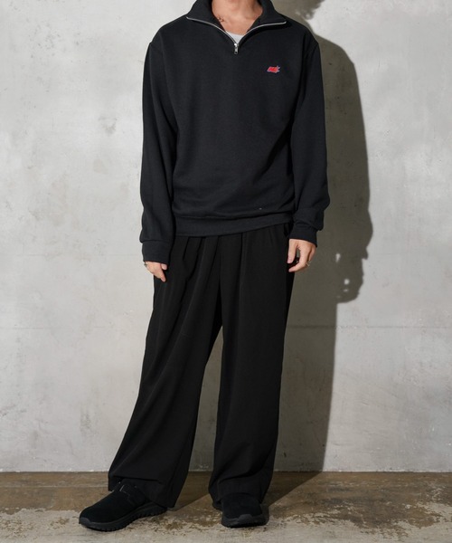 JERZEES（ジャージーズ）の「JERZEES / ジャージーズ "N" QUARTER-ZIP SWEAT ワンポイント 刺しゅう ハーフジップスウェット（スウェット・メンズ・ネイビー/ブラック/ライトグレー・X-LARGE/LARGE/MEDIUM）」の7枚目の写真