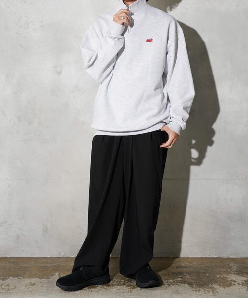 JERZEES（ジャージーズ）の「JERZEES / ジャージーズ "N" QUARTER-ZIP SWEAT ワンポイント 刺しゅう ハーフジップスウェット（スウェット・メンズ・ネイビー/ブラック/ライトグレー・X-LARGE/LARGE/MEDIUM）」の9枚目の写真