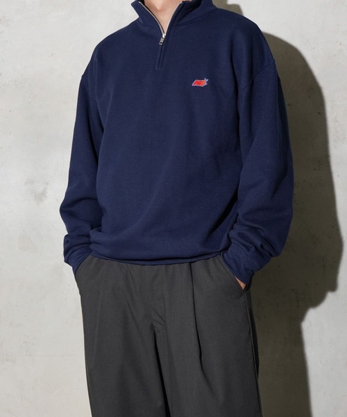 JERZEES（ジャージーズ）の「JERZEES / ジャージーズ "N" QUARTER-ZIP SWEAT ワンポイント 刺しゅう ハーフジップスウェット（スウェット・メンズ・ネイビー/ブラック/ライトグレー・X-LARGE/LARGE/MEDIUM）」の10枚目の写真