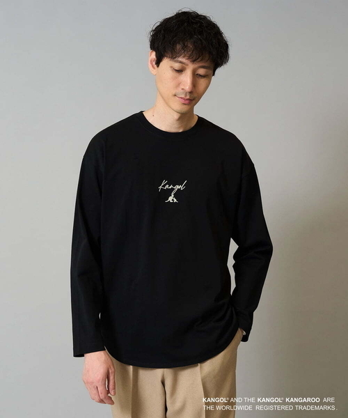 a.v.v(アーヴェヴェ)の「KANGOLスクエアプリントロングシルエットカットソー(Tシャツ/カットソー・メンズ・ホワイト/ブラック・46/48)」の2枚目の写真