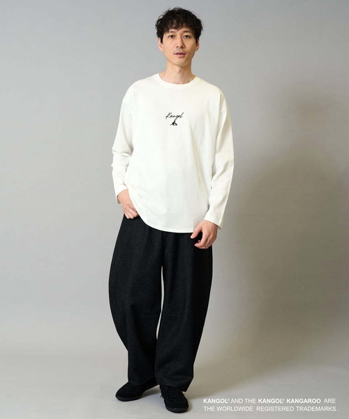 a.v.v(アーヴェヴェ)の「KANGOLスクエアプリントロングシルエットカットソー(Tシャツ/カットソー・メンズ・ホワイト/ブラック・46/48)」の6枚目の写真