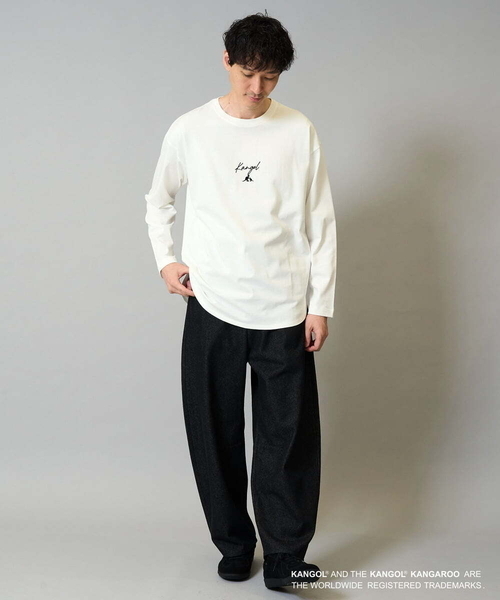 a.v.v(アーヴェヴェ)の「KANGOLスクエアプリントロングシルエットカットソー(Tシャツ/カットソー・メンズ・ホワイト/ブラック・46/48)」の7枚目の写真