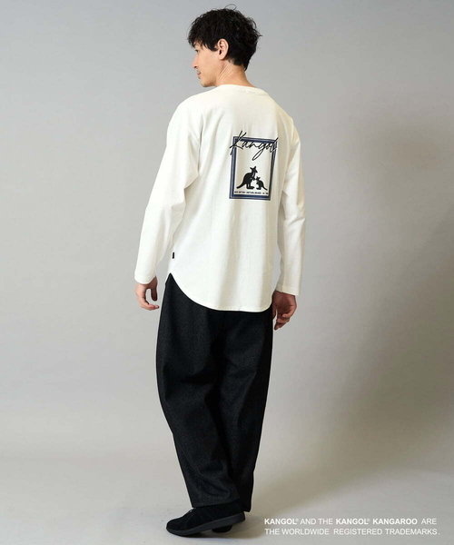 a.v.v(アーヴェヴェ)の「KANGOLスクエアプリントロングシルエットカットソー(Tシャツ/カットソー・メンズ・ホワイト/ブラック・46/48)」の8枚目の写真