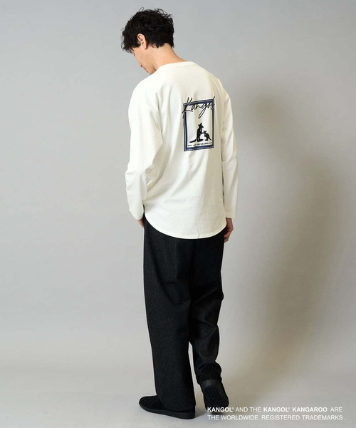 a.v.v(アーヴェヴェ)の「KANGOLスクエアプリントロングシルエットカットソー(Tシャツ/カットソー・メンズ・ホワイト/ブラック・46/48)」の9枚目の写真