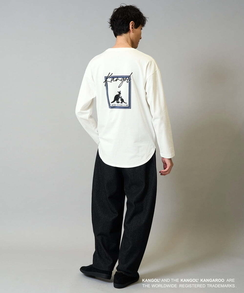 a.v.v(アーヴェヴェ)の「KANGOLスクエアプリントロングシルエットカットソー(Tシャツ/カットソー・メンズ・ホワイト/ブラック・46/48)」の10枚目の写真