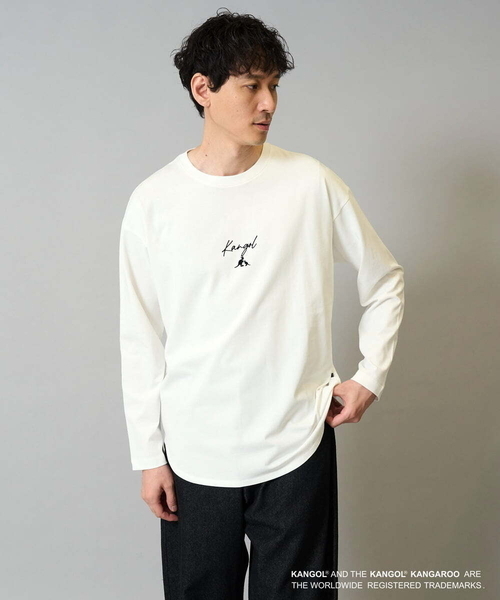 a.v.v(アーヴェヴェ)の「KANGOLスクエアプリントロングシルエットカットソー(Tシャツ/カットソー・メンズ・ホワイト/ブラック・46/48)」の16枚目の写真