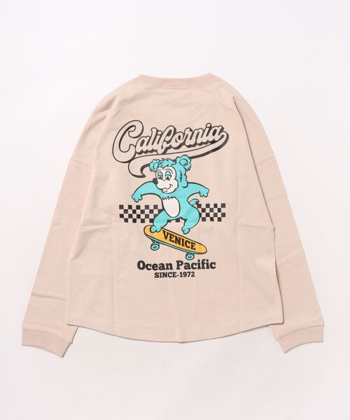 Ocean Pacific(オーシャンパシフィック)の「OP/オーピー 長袖Tシャツ キッズ ロンT 585071(Tシャツ/カットソー・キッズ・ベージュ/ブラック・160cm/150cm/140cm/130cm)」の2枚目の写真